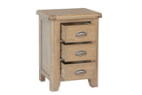 Warm Rustic Oak Effect Large Bedside Table