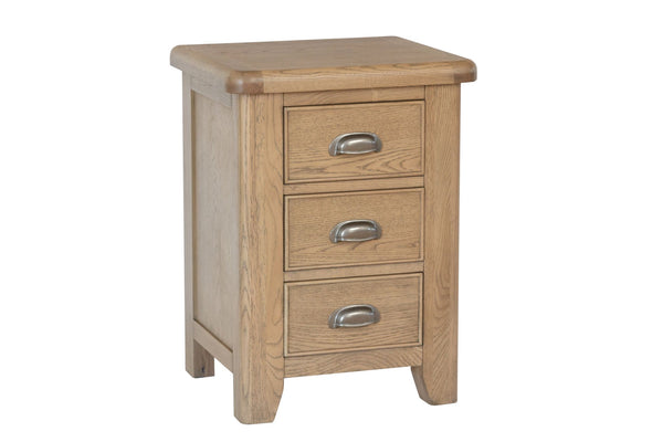 Warm Rustic Oak Effect Large Bedside Table