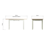 Fresh White with Oak Tops 1.6m Extending Dining Table