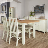 Fresh White with Oak Tops 1.6m Extending Dining Table