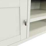 Fresh White with Oak Top Large TV Cabinet