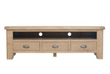 Warm Rustic Oak Effect Large TV Stand