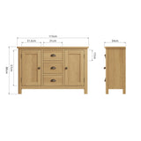 Oak & Hardwood Rustic Large Sideboard