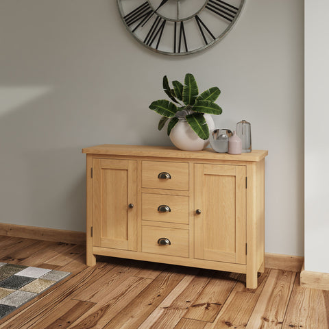 Oak & Hardwood Rustic Large Sideboard