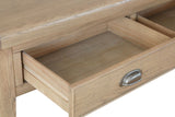 Warm Rustic Oak Effect Large Coffee Table with Drawers