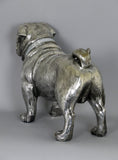 Silver Electroplated Standing Ceramic Pug Dog Ornament Figurine