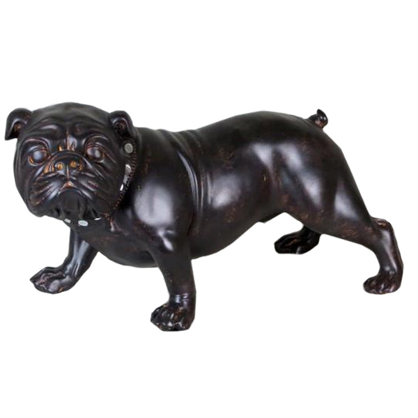 15" Brown Wood Effect Standing Bulldog Ornament