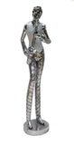 Silver Electroplated & White Saxophone Musician Ornament