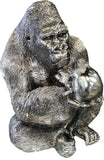Silver Electroplated Gorilla Holding Skull Ornament