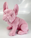 Flocked Peach Feel Velvet Baby Pink French Bulldog Ornament