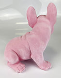 Flocked Peach Feel Velvet Baby Pink French Bulldog Ornament