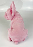 Flocked Peach Feel Velvet Baby Pink French Bulldog Ornament