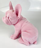 Flocked Peach Feel Velvet Baby Pink French Bulldog Ornament