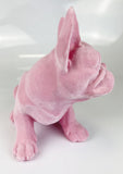 Flocked Peach Feel Velvet Baby Pink French Bulldog Ornament
