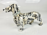 Happy Messages Be Kind Black & White Dachshund Sausage Dog Ornament