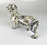 Happy Messages Be Kind Black & White Dachshund Sausage Dog Ornament