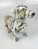 Happy Messages Be Kind Black & White Dachshund Sausage Dog Ornament