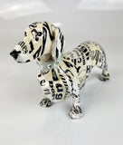 Happy Messages Be Kind Black & White Dachshund Sausage Dog Ornament