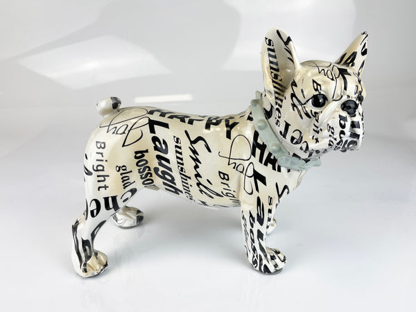 Happy Messages Be Kind Black & White French Bulldog Ornament