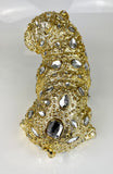 Crystal Diamante Encrusted Right Hand Facing Gold Sitting Bulldog Ornament