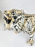 Happy Messages Be Kind Black & White Bulldog Ornament