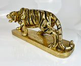 Vintage Inspired Golden Prowling Lion Ornament