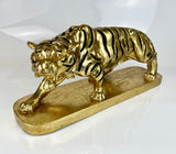 Vintage Inspired Golden Prowling Lion Ornament