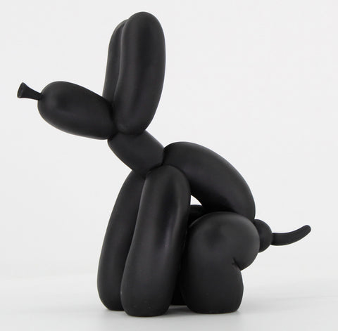 Small Matt Black Pooping Balloon Dog Ornament