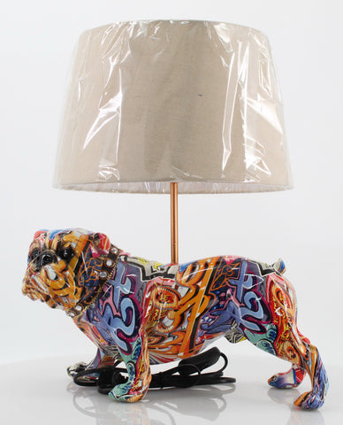 Multicolour Graffiti Bulldog Ornament Lamp