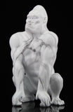 White Grey Marble Effect Gorilla Ornament