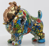 Large Gold Face Cartoon Graffiti Bulldog Ornament
