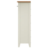 Fresh White with Oak Tops Single Drawer & Triple Basket Tall Cabinet