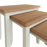 Fresh White with Oak Top Nest of 3 Tables