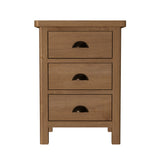Oak & Hardwood Rustic 3 Drawer Bedside