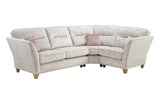 Perre Nickle Grey & Pink Fabric Corner Sofa