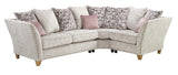 Perre Nickle Grey & Pink Fabric Corner Sofa