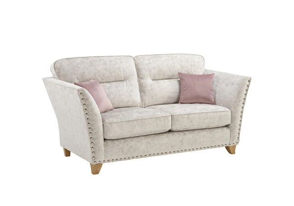 Perre Nickle Grey & Pink Fabric 2 Seater Sofa