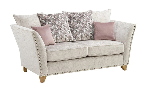 Perre Nickle Grey & Pink Fabric 4 Seater Sofa