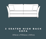 Perre Nickle Black & Silver Fabric 3 Seater Sofa