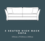 Perre Nickle Grey & Pink Fabric 3 Seater Sofa
