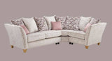 Perre Nickle Grey & Pink Fabric Corner Sofa