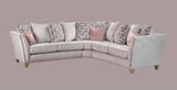 Perre Nickle Grey & Pink Fabric Corner Sofa
