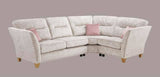 Perre Nickle Grey & Pink Fabric Corner Sofa