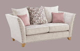 Perre Nickle Grey & Pink Fabric 2 Seater Sofa