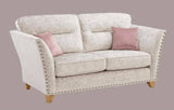 Perre Nickle Grey & Pink Fabric 3 Seater Sofa