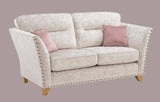 Perre Nickle Grey & Pink Fabric 4 Seater Sofa