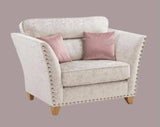 Perre Nickle Grey & Pink Fabric Arm Chair