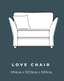 Perre Nickle Black & Silver Fabric Love Chair