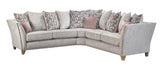 Perre Nickle Grey & Pink Fabric Corner Sofa