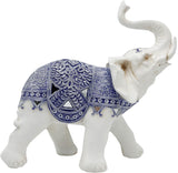 White & Blue Oriental Elephant Ornament